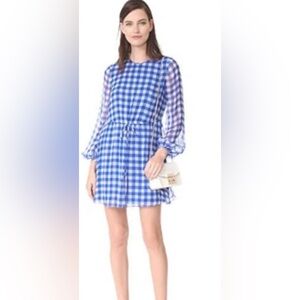 Diane von Furstenberg Silk Chiffon Gingham Dress